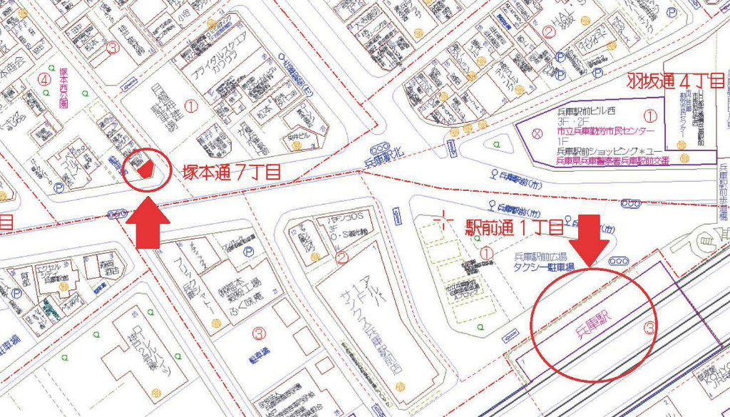 神戸市兵庫区塚本通　地図